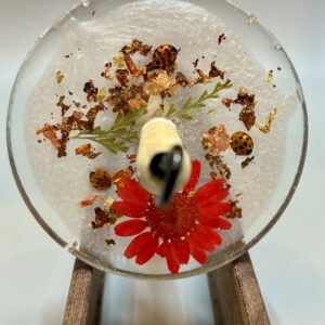 Red Daisy Drop Spindle